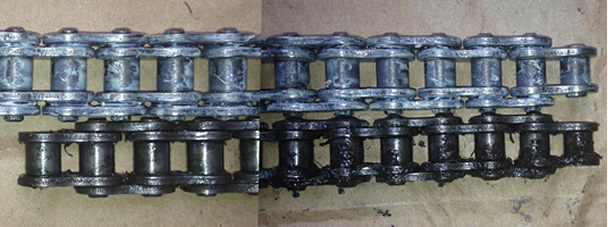 A stretched drive chain